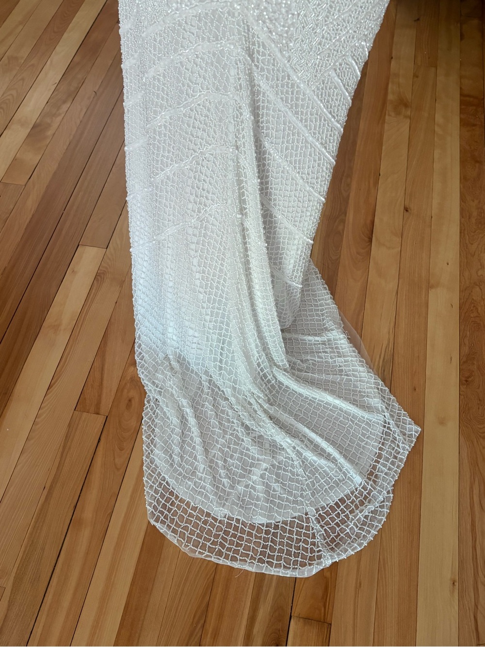 Pearl Beaded White Wedding Gown by Theia - Picture 9 of 11